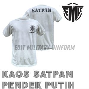 KAOS SATPAM PENDEK PUTIH