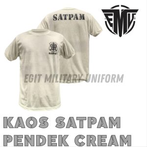 KAOS SATPAM PENDEK KREM