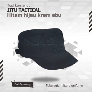 TOPI KOMANDO TACTICAL POLOS HITAM