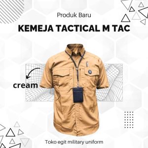 KEMEJA M TAC PENDEK CREAM