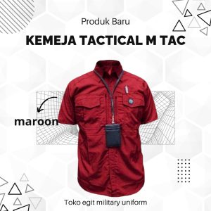KEMEJA M TAC PENDEK MAROON