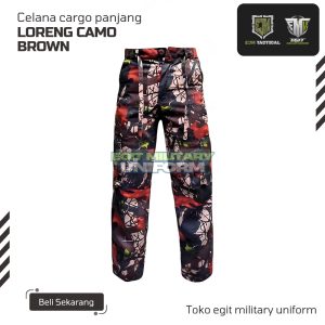CELANA PANJANG LORENG CAMO BROWN