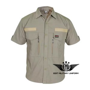 KEMEJA W TAC PENDEK KREM